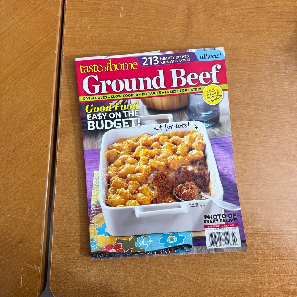 Taste of‎ Home Ground Beef Cookbook - Red and Yellow Cover